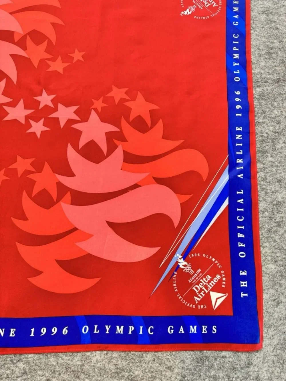 1996 Atlanta Olympics Delta Airlines Silk Crew Scarf Flight Attendant Promo  29